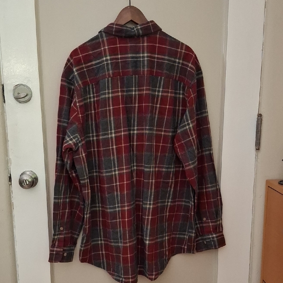 NWT Timberland Red and Gray Plaid Button-Up Shirt - Picture 6 of 8